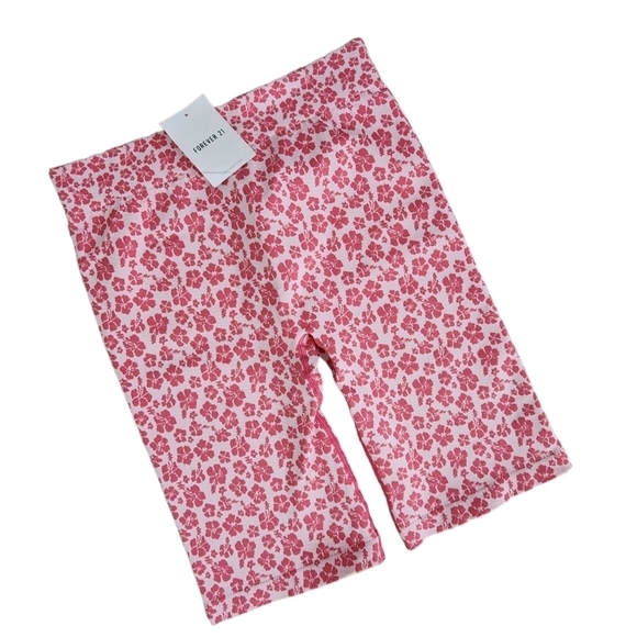 NWT Forever 21 Pink Floral Bike Shorts Size M/L - Picture 3 of 5